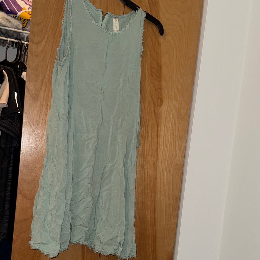 Altar'd State Frayed Edge Dress in Soft Gray